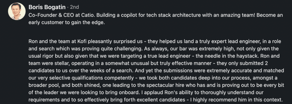 Boris Bagatin Testimonial