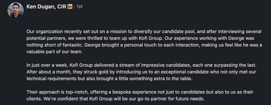 Ken Dugan CIR Testimonial