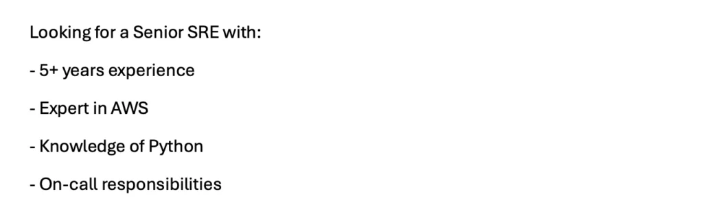 Bad Example of a Job Description