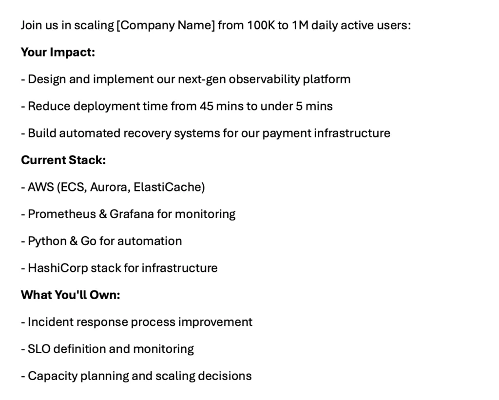 Good Example of a Job Description